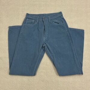New John Galt Blue Corduroy Straight Leg Pants Button Zip Women's